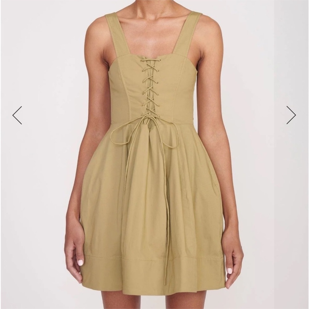 STAUD Sutton Lace Up Corset
Bustier Babydoll style Mini Dress